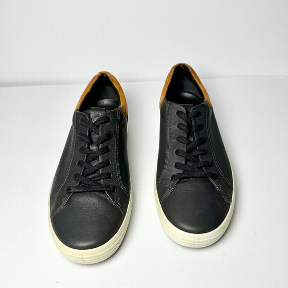 Ecco Men's Soft 7 Leather Sneaker Black Sz 9 US - Picture 2 of 9